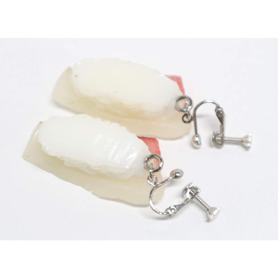 食品サンプル イヤリング（シルバー） ミニチュア寿司 （はまち） |  | 01