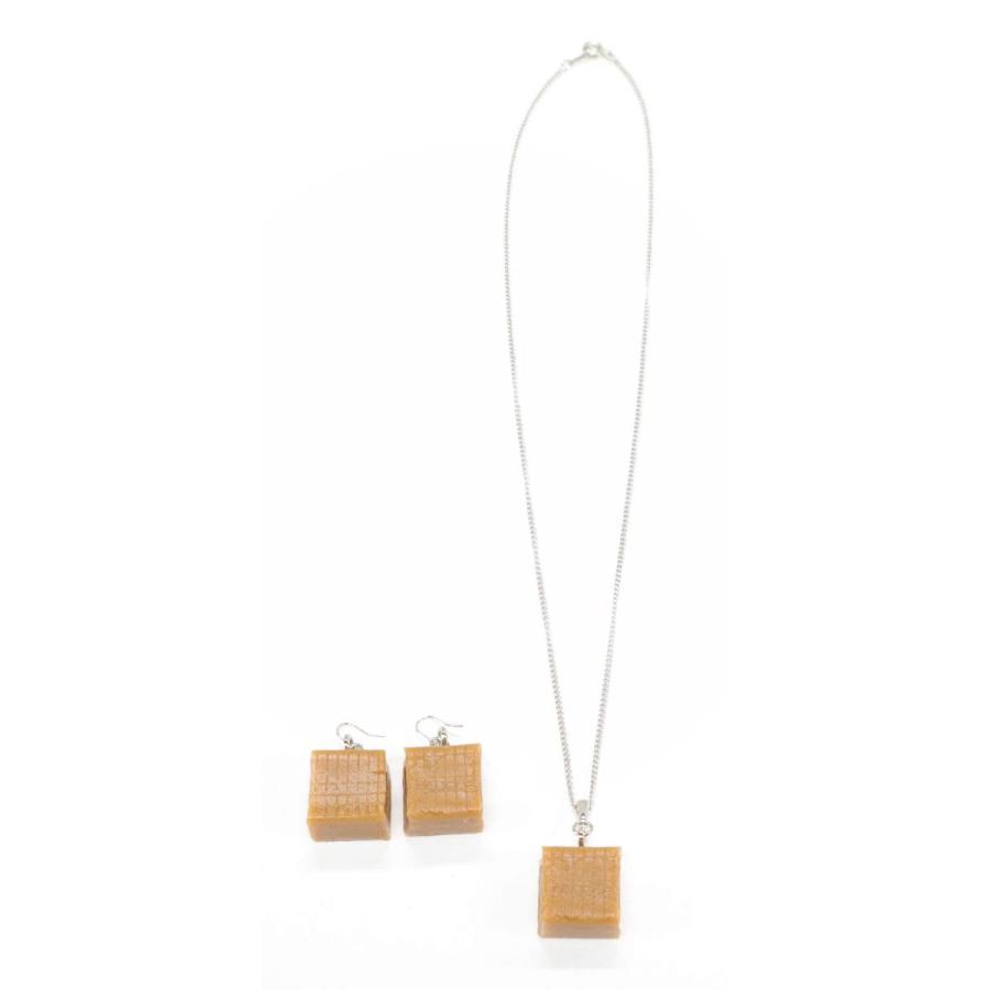 ピアス＆ネックレス（ゴールド） 食品サンプル キャラメル | 