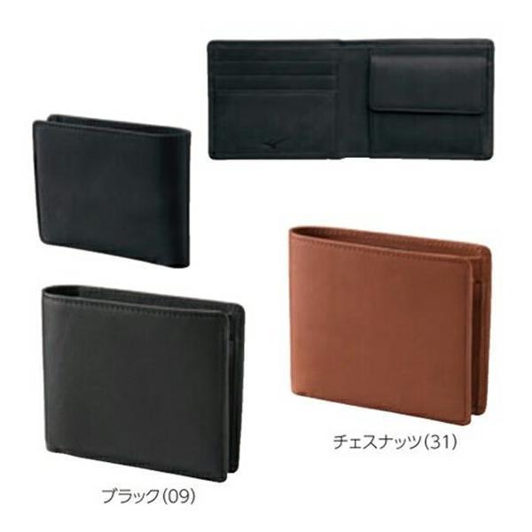 MIZUNO 【名入れ刻印可】ミズノ グラブ革二つ折り財布