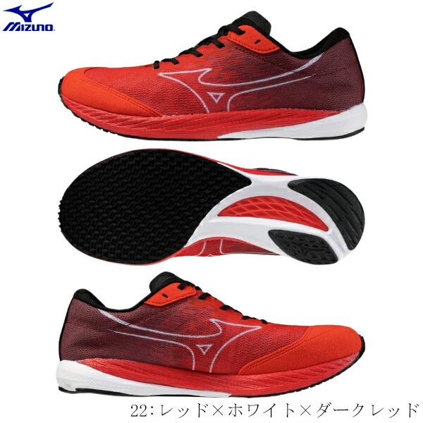 ら*そ様 ミズノ/エンジン トレーニングシューズ レッド/ブラック/ウェーブデュ MIZUNO ミズノ レーシングシューズ マラソンシューズ WAVE DUEL4