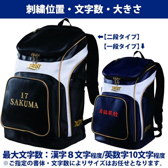 野球バック ザナックス [即納][名入れ刺繍可]ザナックス xanax バックパック