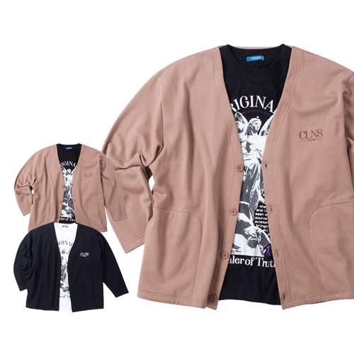 大きいサイズ ＣＯＬＬＩＮＳ 裏起毛カーディガン＋半袖Tシャツ ３Ｌ ４Ｌ ５Ｌ ６Ｌ ８Ｌ MC843121-72279 ラッピング可 送料無料 即日発送 大きいサイズ メンズ カーディガン+半袖Tシャツ COLLINS コリンズ 裏