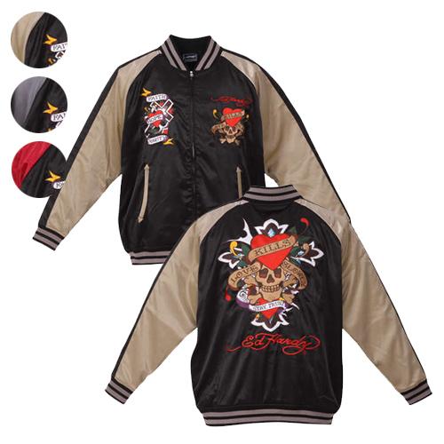 大きいサイズ 刺繍スカジャン ED HARDY エドハーディ メンズ 3L 4L 5L 