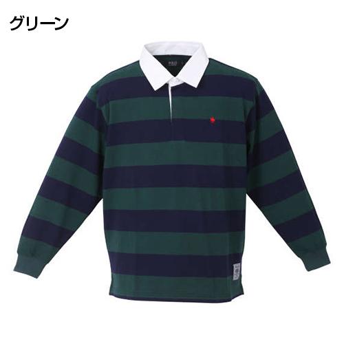 大きいサイズ 均等ボーダー長袖ラガーシャツ POLO BCS ポロビーシーエス メンズ 3L 4L 5L 6L 8L ビッグササイズ｜samsin｜05