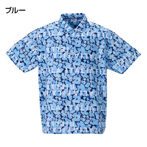 大きいサイズ モザイクタイポプリントホリゾンタルカラー半袖シャツ FILA GOLF フィラゴルフ メンズ UVカット 吸汗速乾 3L 4L 5L 6L ビッグサイズ｜samsin｜03