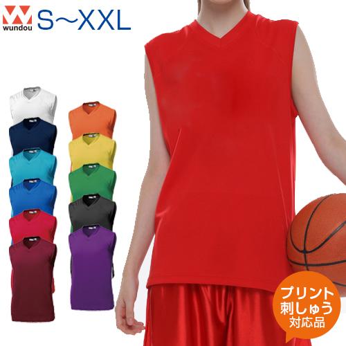 数量限定!特売 最新の激安 ベーシックバスケットシャツ バスケットボール wundou ウンドウ S.M.L.XL.XXL オリジナルプリント対応 トップス ノースリーブ 練習着 無地 シンプル standard1.com standard1.com
