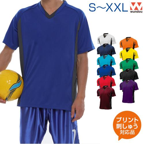 ベーシックサッカーシャツ サッカー Wundou ウンドウ S M L Xl Xxl オリジナルプリント対応 半袖ｔシャツ ｖネック スタイリッシュ 無地 シンプル P 1910 サンシンスポーツ 通販 Yahoo ショッピング