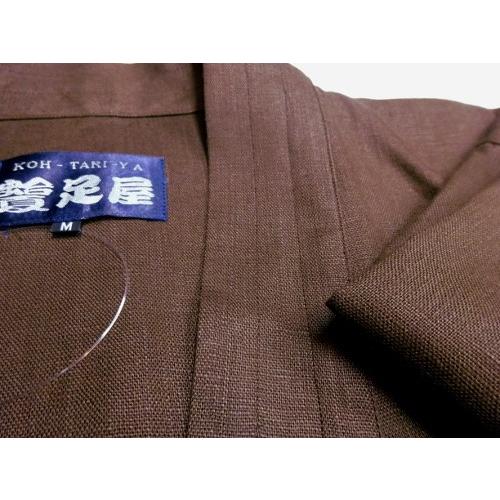 本麻作務衣（焦茶）　日本製｜samue-kohtariya｜02