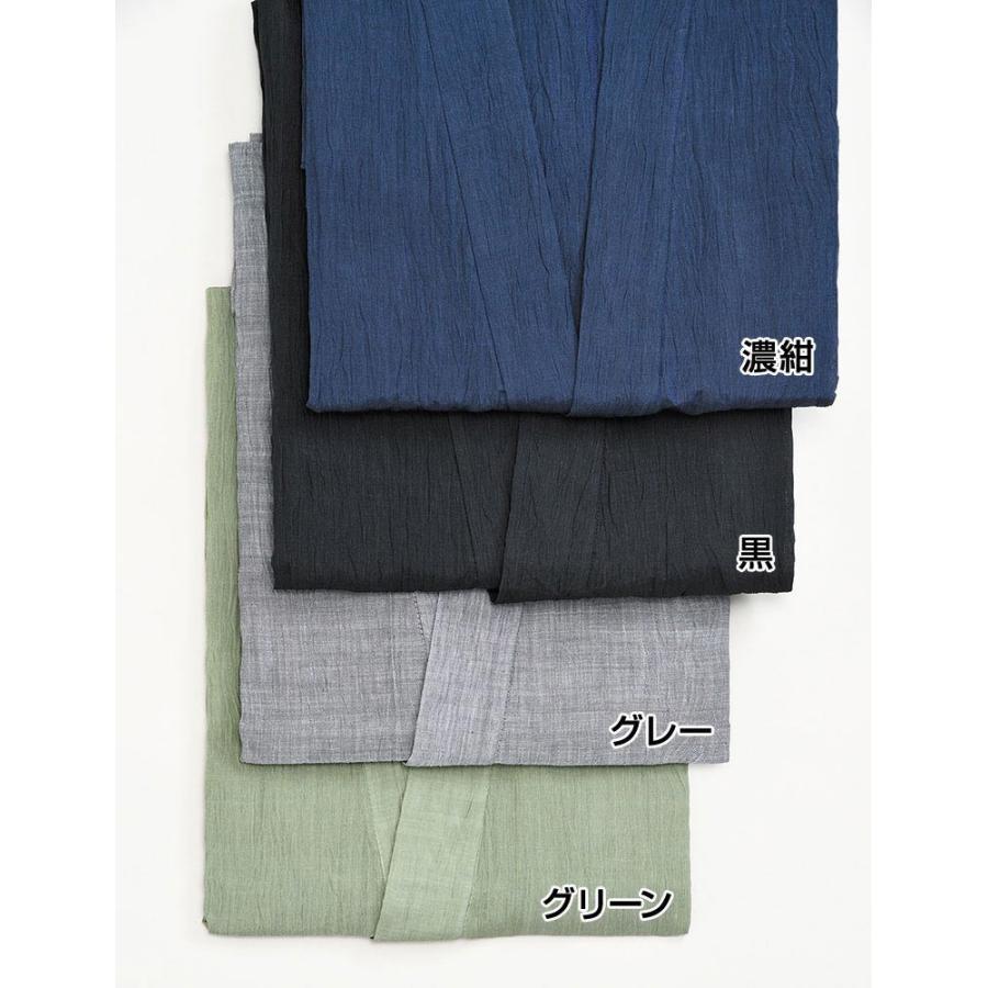 サムエ 男性用 夏用 春用  ベージュ 濃紺 黒 グレー グリーン M-LL 小千谷ちぢみ本麻作務衣の画像
