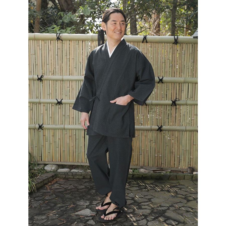 作務衣 サムエ 男性用 春用 秋用 春秋用 紺 黒 S M L LL 刺子作務衣