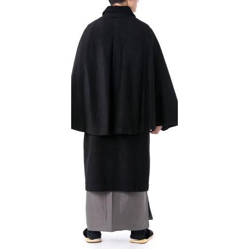 コート 和装コート とんび 男性用 ウール 黒 灰 M L LL 高級ウール混