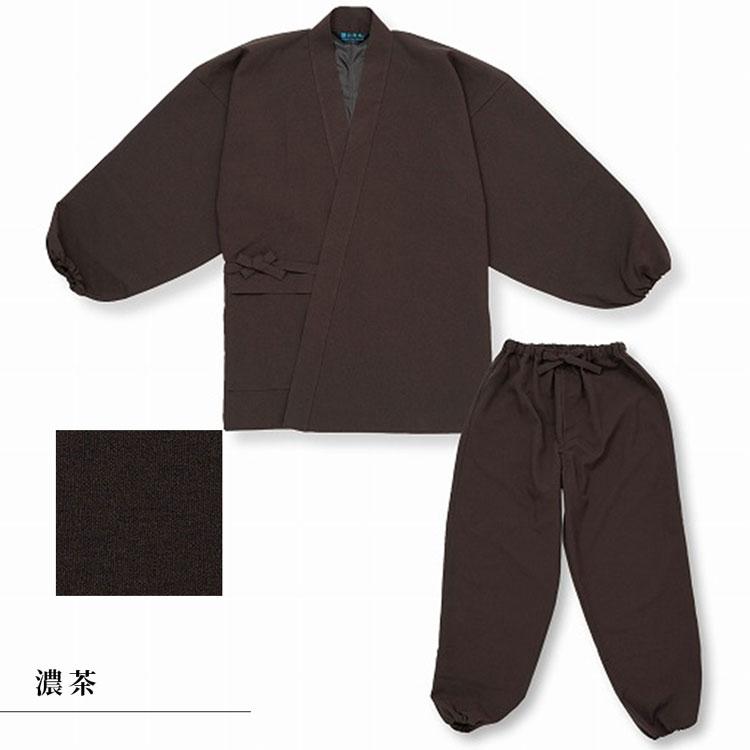 【送料無料】【日本製】暖かいシャンブレー裏地付作務衣(グレー・濃紺・黒・濃茶)（M・L・LL）_4