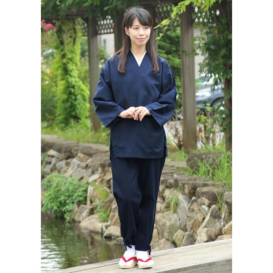 作務衣 女性用 春用 夏用 春夏用 紺・赤・茶 S M L LL 女性用T/Cさむえ