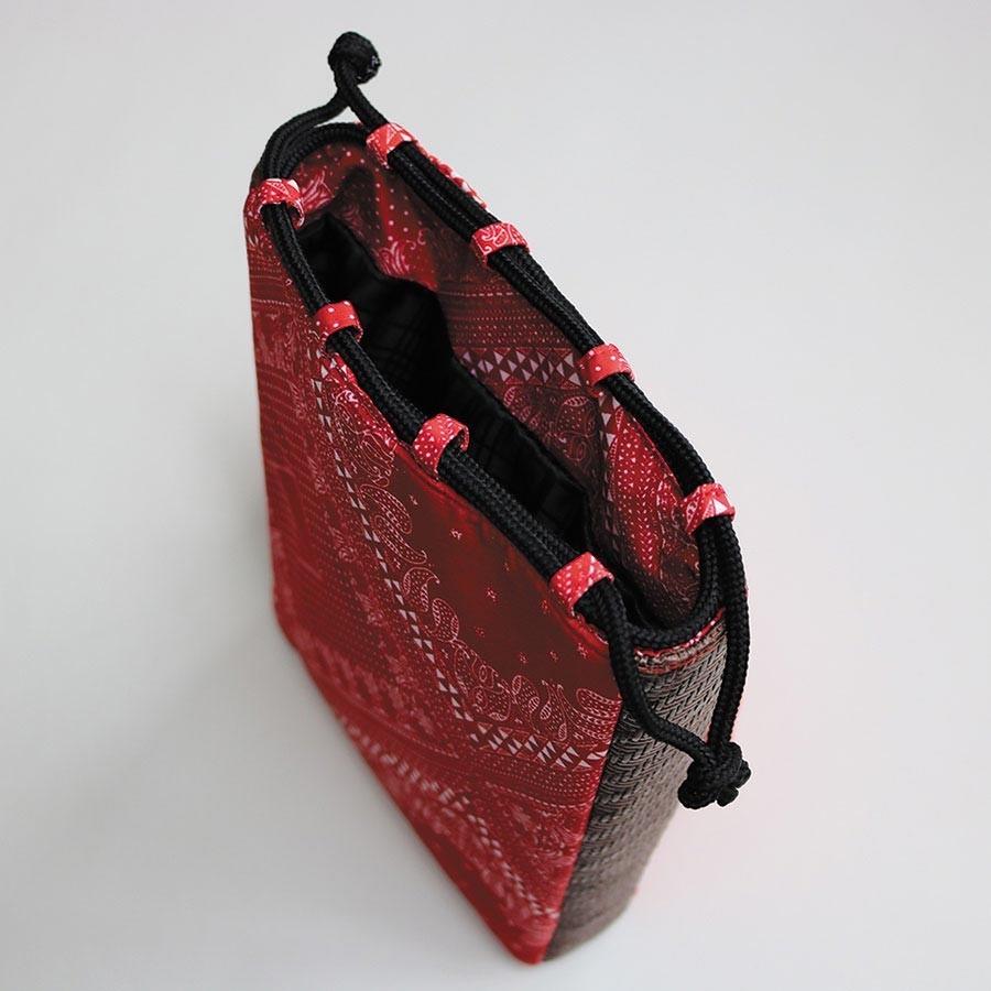 網代風ペイズリー柄信玄袋(紺・黒・赤) |  | 05