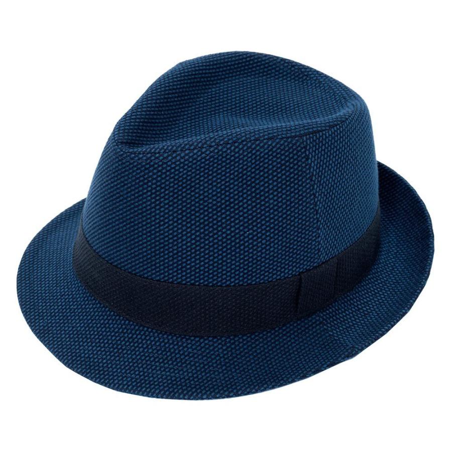 桐生刺子織中折れ帽子(濃紺・金茶・黒)(58cm) |  | 01