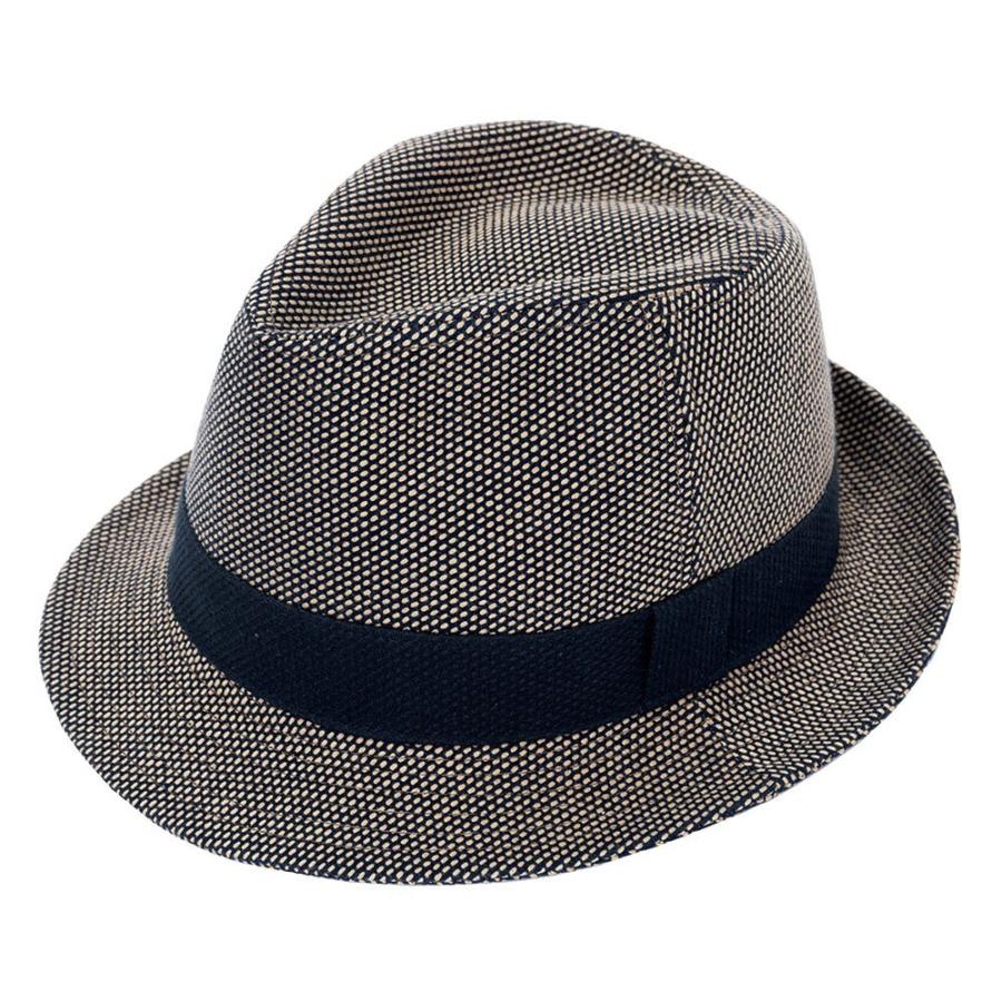 桐生刺子織中折れ帽子(濃紺・金茶・黒)(58cm) |  | 02