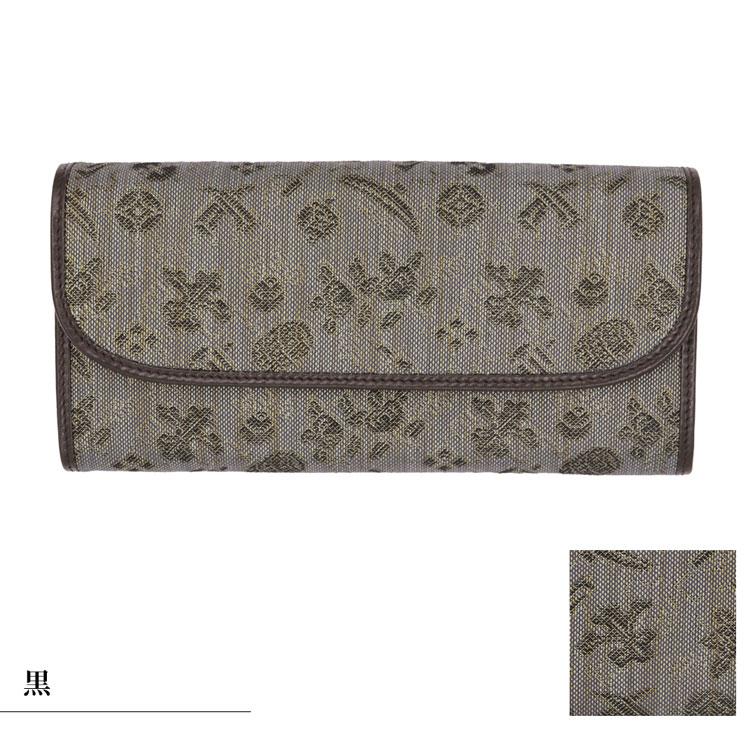 【日本製】西陣　復元織り（岱崎織物） 長財布　（金・黒） |  | 02