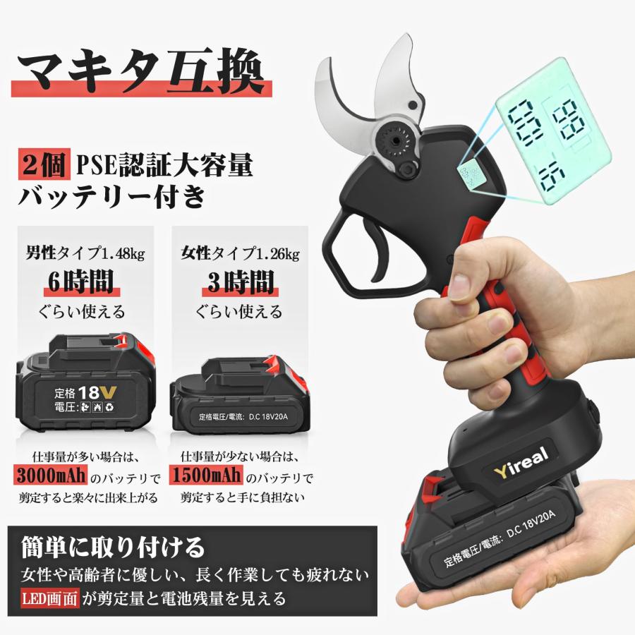 電動剪定バサミ 【山本造園会社監修】剪定バサミ 18V切断径40mm 電動剪定バサミ 【山本造園会社監修】剪定バサミ 18V切断径40mm
