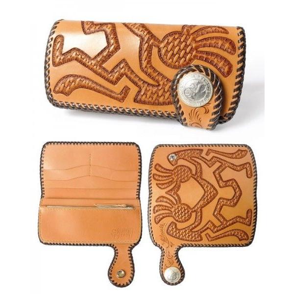 ココペリ彫刻デザイン長財布　本革 ココペリ彫刻デザイン長財布 本革 ココペリ彫刻デザイン長財布 本革