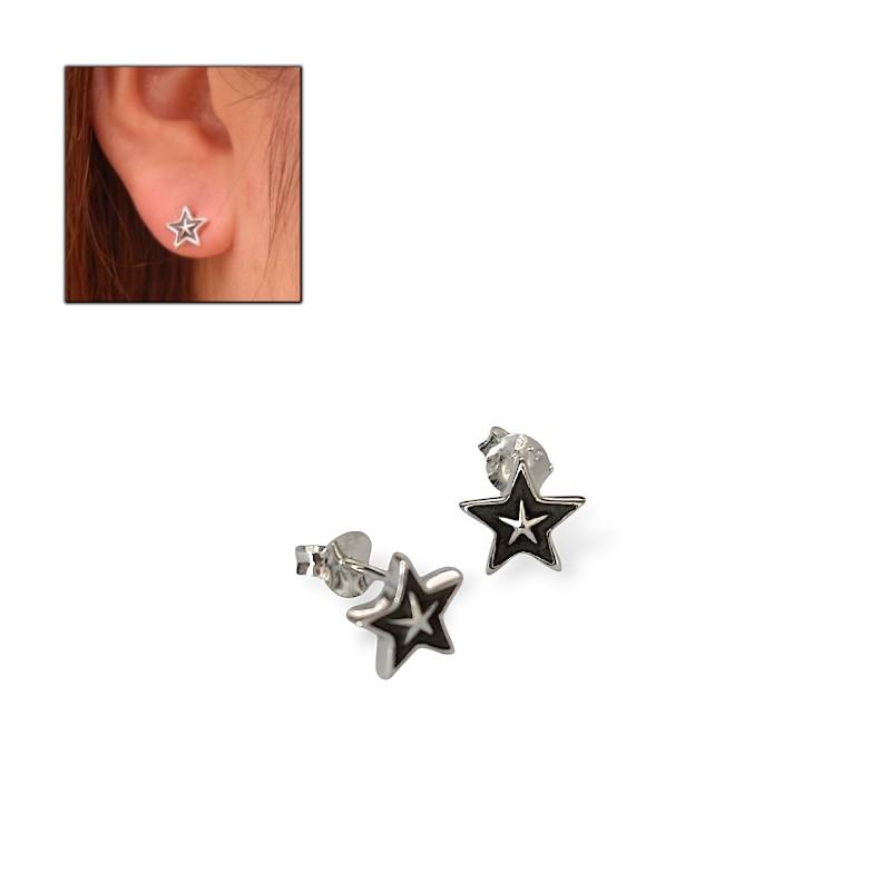 シルバー925 スターピアス（両耳用） E-1214 : サムライクラフト