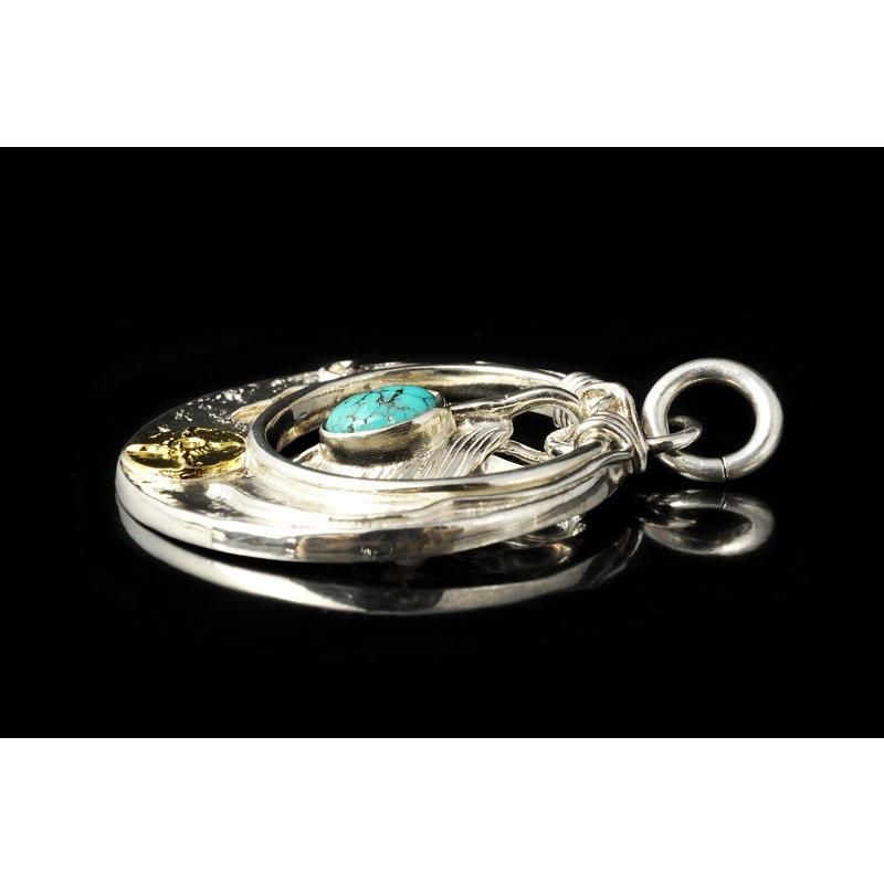 k18 ターコイズ付 平打メタル