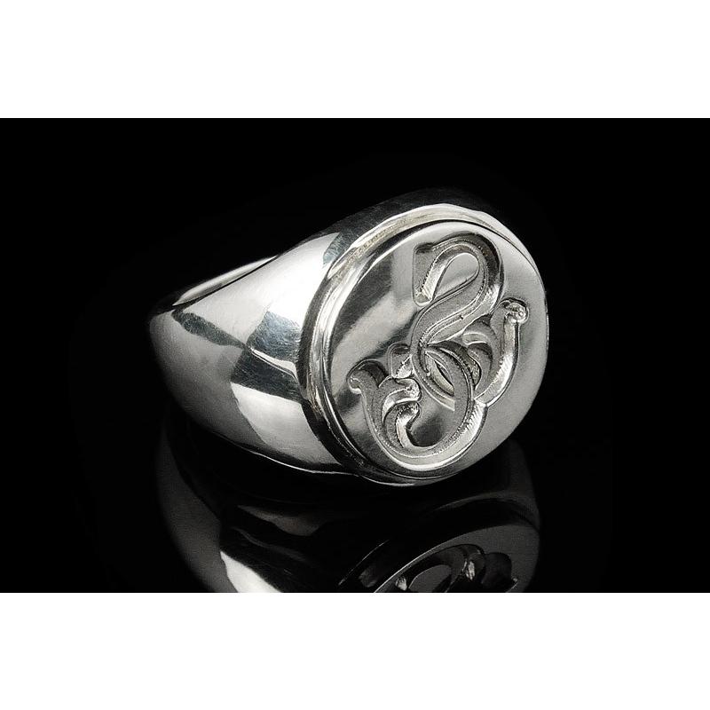 UK シルバー シグネットリング 18号 ライオン cr-19_1.jpg