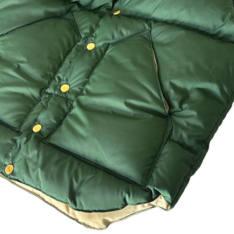 ウエアハウス Lot 2234 ナイロン ダウン ベスト NYLON DOWN VEST ロッキーマウンテン ボトルグリーン タフタナイロン ホースレザーヨーク ダウンベストの画像