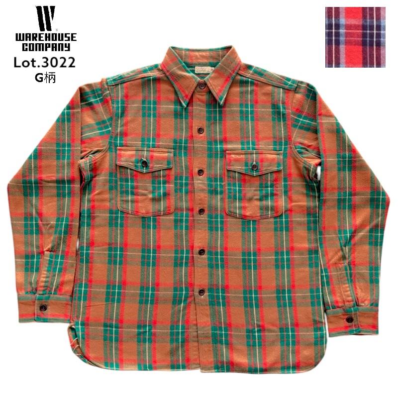 WAREHOUSE（ウエアハウス） Lot 3022 FLANNEL SHIRTS G 柄 ONE WASH