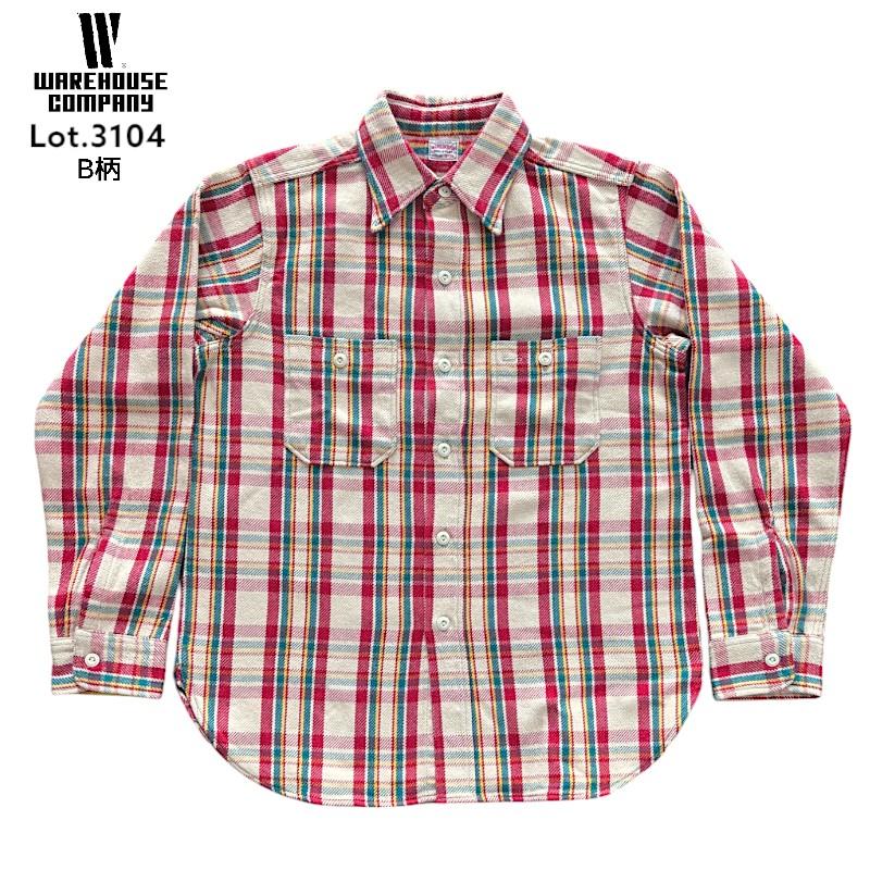 WAREHOUSE（ウエアハウス） Lot 3104 FLANNEL SHIRTS B柄 ONE WASH