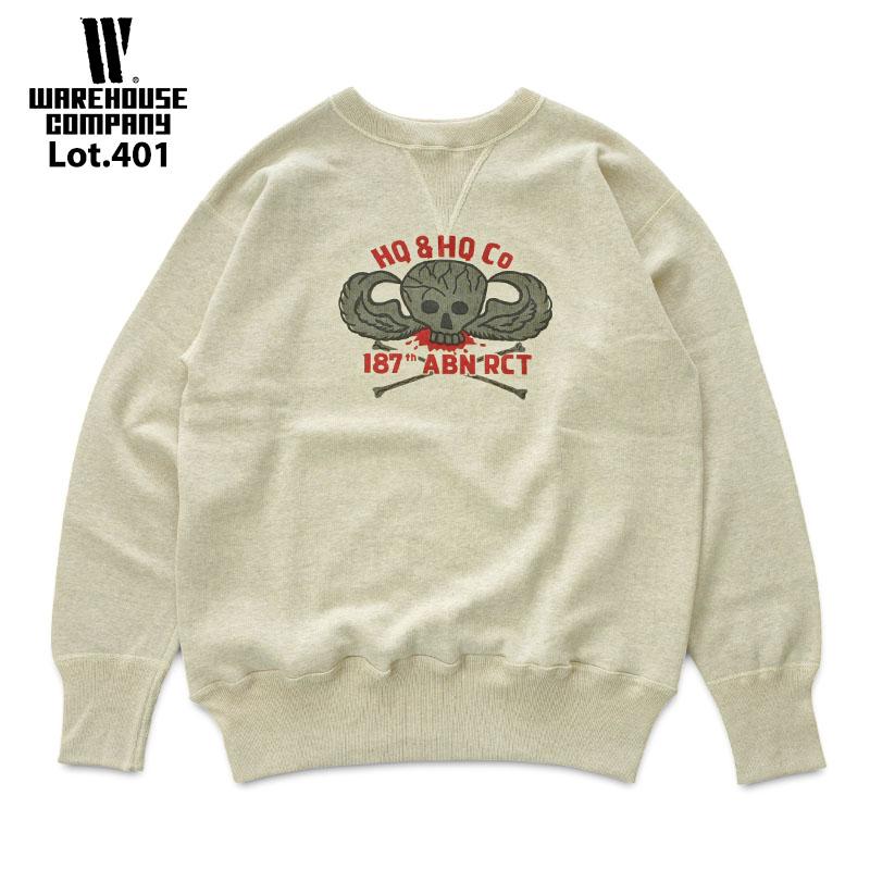 WAREHOUSE Lot 401 両V スウェット 染み込み 杢グレー WAREHOUSE（ウエアハウス） Lot 401 HQ & HQ CO 両V セットイン