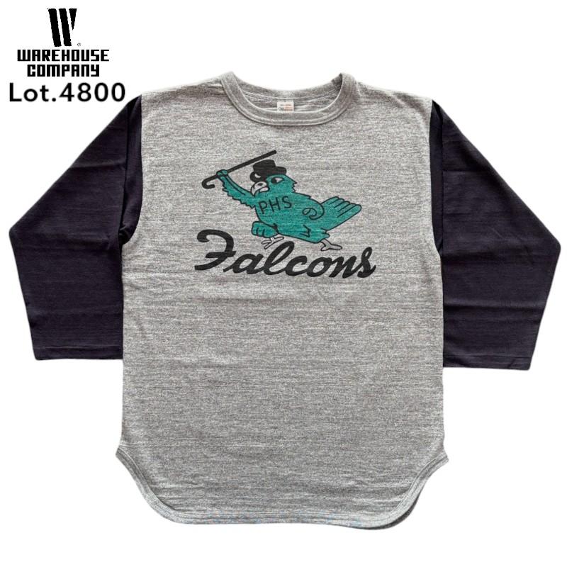 WAREHOUSE Lot 4800 7分袖ベースボールT WAREHOUSE（ウエアハウス） Lot 4800 7分袖 ベースボールT FALCONS