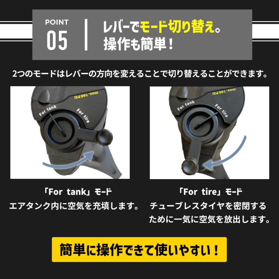 チューブレスタイヤ用 タイヤブースター チューブレス ビード インフレーター エアータンク 仏式 米式 英式 Samuriding SIG-AT01 空気入れ ロードバイク MTB｜samuriding｜08