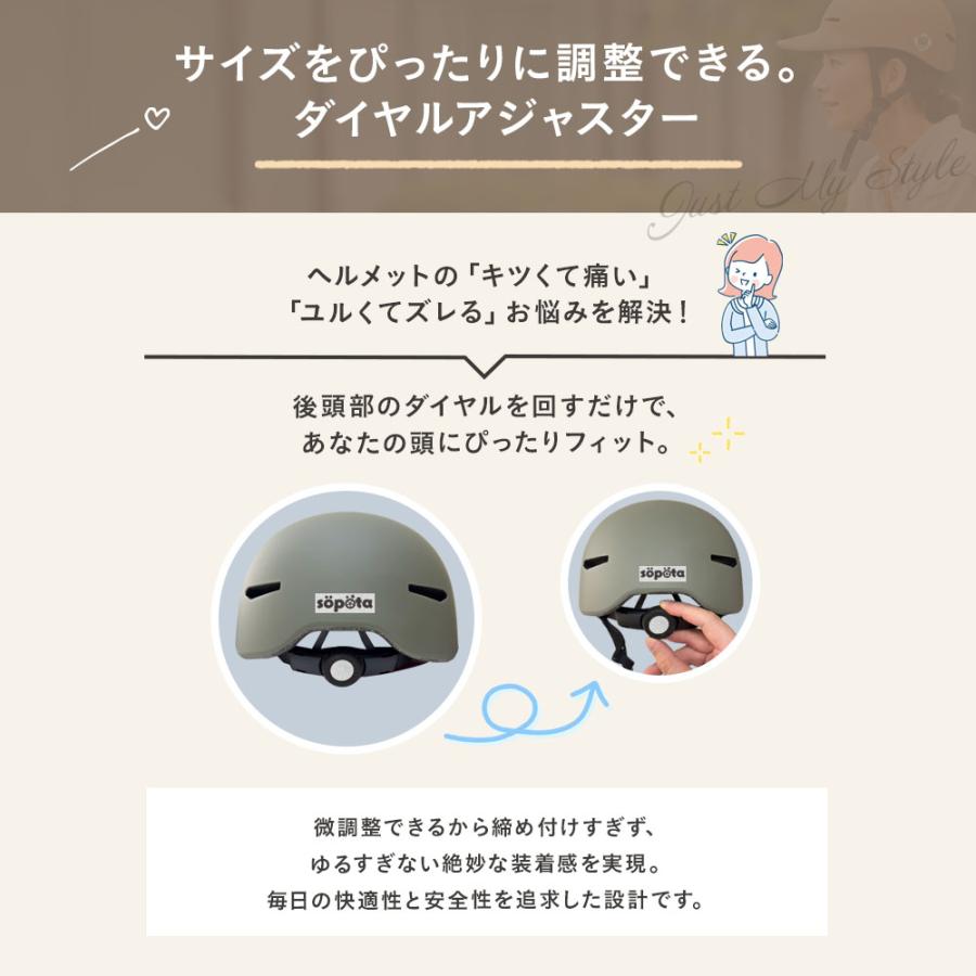 SG認証】 sopota 自転車 ヘルメット 大人用 キャップ型 帽子型 / M 53