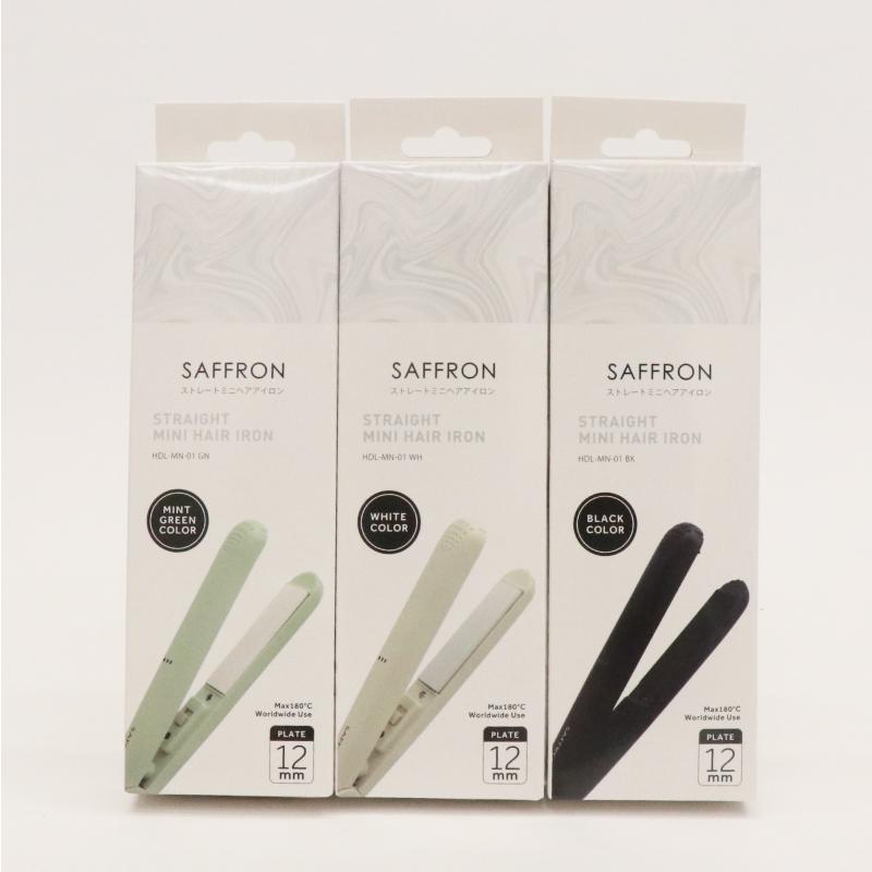 ミニヘアアイロン SAFFRON ストレート ホワイト ブラック ミント