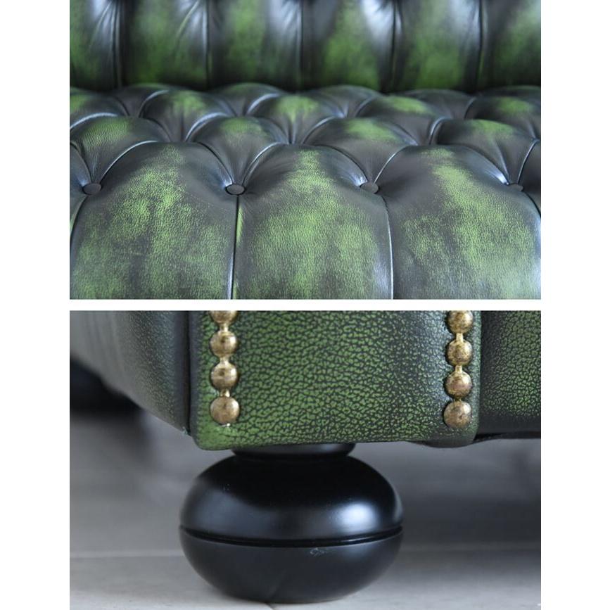 チェスター3P ウオッシュオフ GREEN　MANCHESTER ドイツ製本革レザーGERMANN MANCHESTER チェスター3P ウオッシュオフ