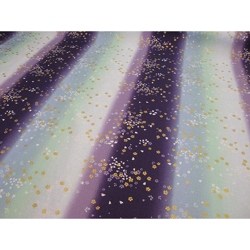 綿ちりめん (エンボス) 生地 着物風 グラデーション小桜舞 和柄