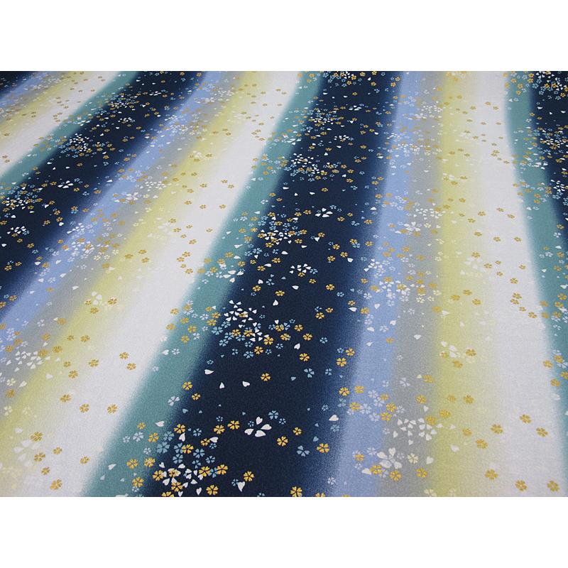 綿ちりめん (エンボス) 生地 着物風 グラデーション小桜舞 和柄生地 布