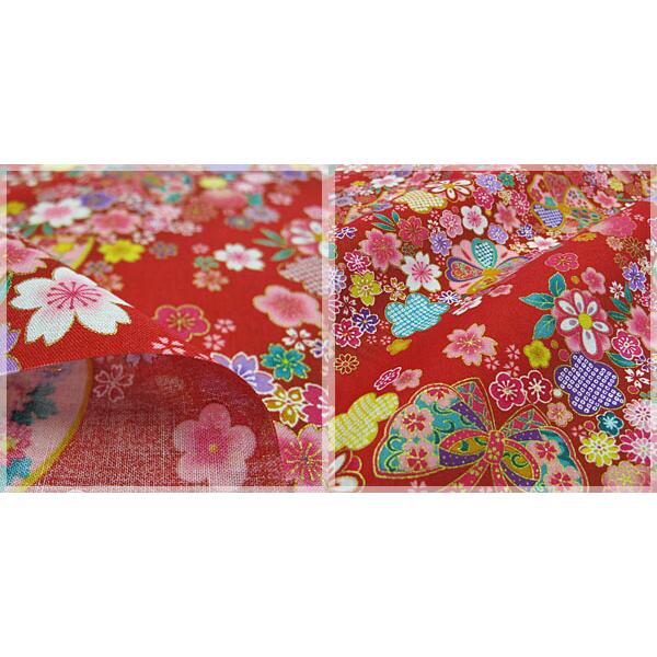 和柄生地 着物風 金彩斜め花模様 スケアー 和調 和柄 布 1m単位 : さん