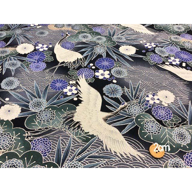 波と鶴の柄 着物 100cm以上用 着物ART 【幸運の波：瑞雲柄と鶴の未来への羽ばたき】 | tomokimono