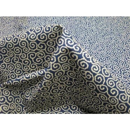 和柄生地 唐草風渦巻ぐーるぐる柄 シーチング 和調 和柄 布 1m単位