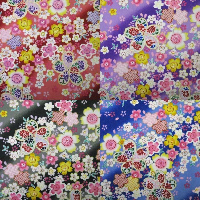 和柄生地　1M 和柄生地 桜満開柄 シーチング 和調 和柄 布 1m単位 : さんねっと