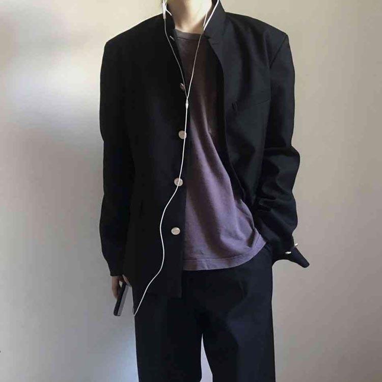 学生服 上下セット 男子 制服 学ラン 詰襟 ラウンド襟 ブレザー 上着