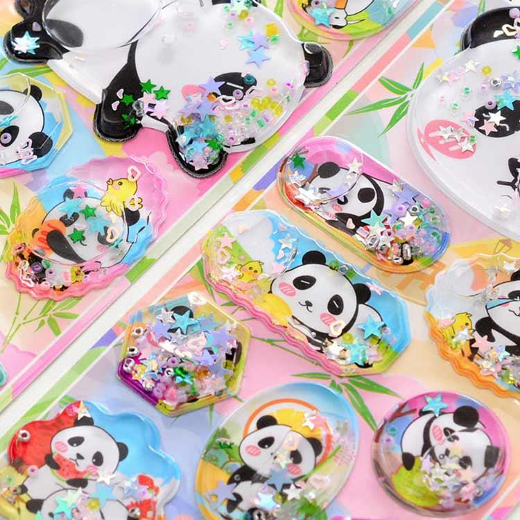 ウォーターシール ぷくぷくシール ぷっくりシール 水入りシール パンダ