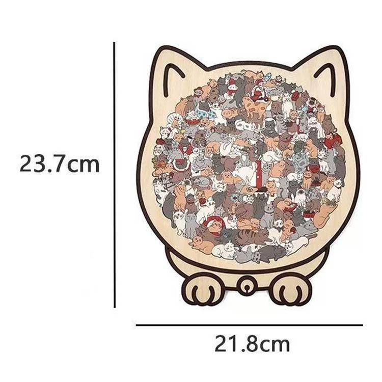 4タイプ 組み立て 猫型パズルジグソーパズル ユニークな猫の形 初心者