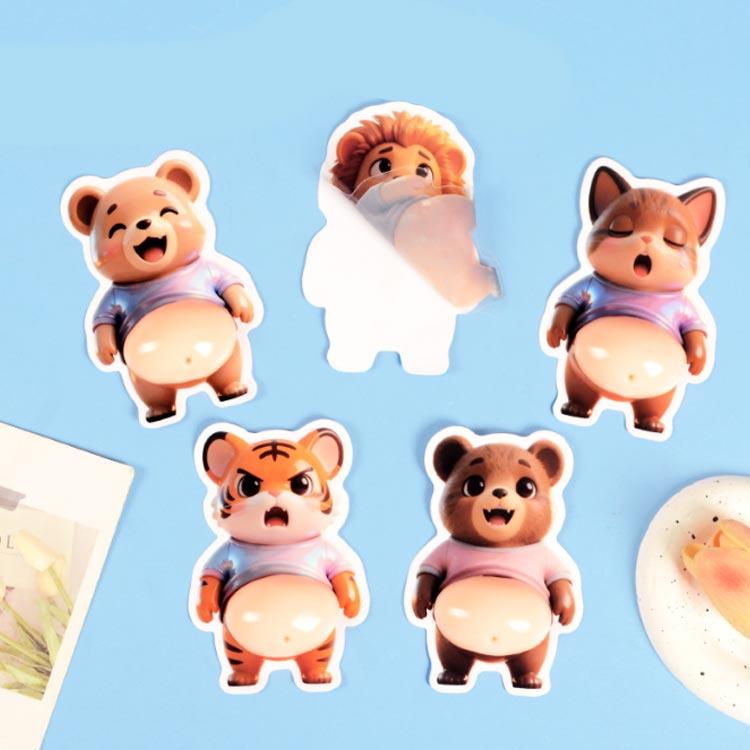 ぷにぷにシール 30点セット もちもち スクイーズシール 3Dお腹 おなか