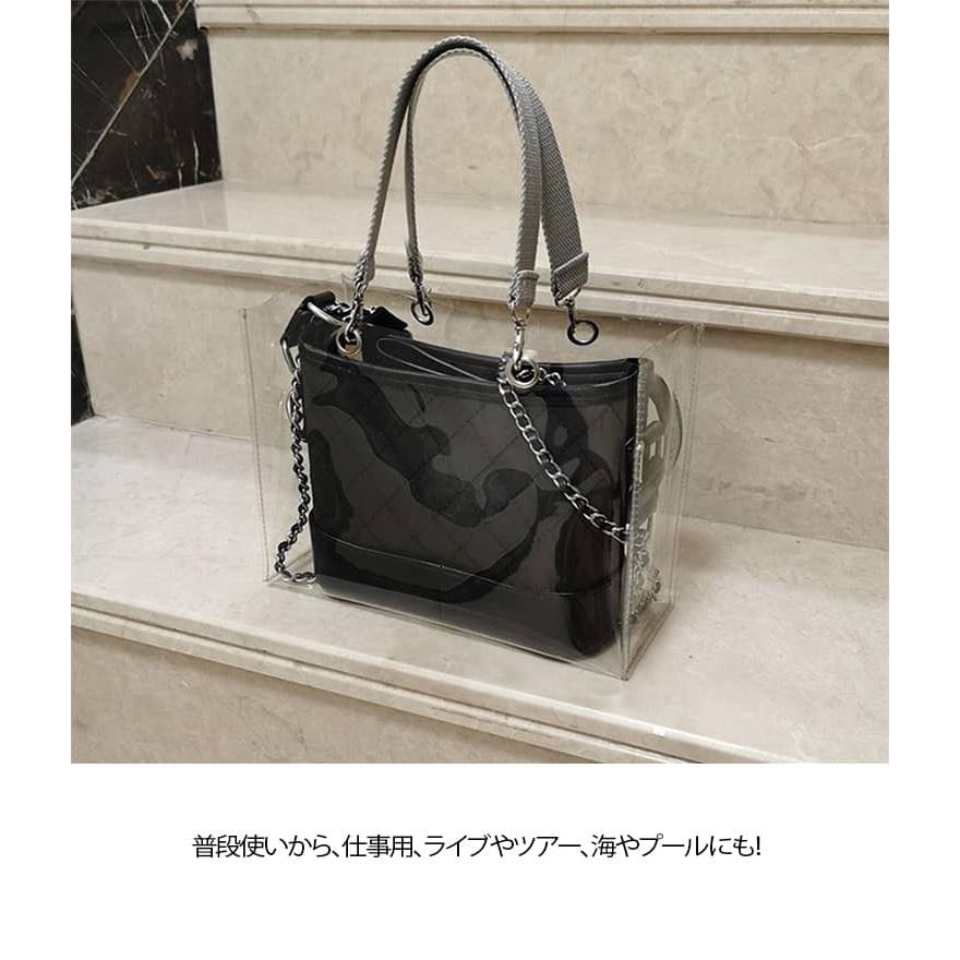 クリアバッグ 透明 ビニールバッグ 透明バッグ トートバッグ 防水