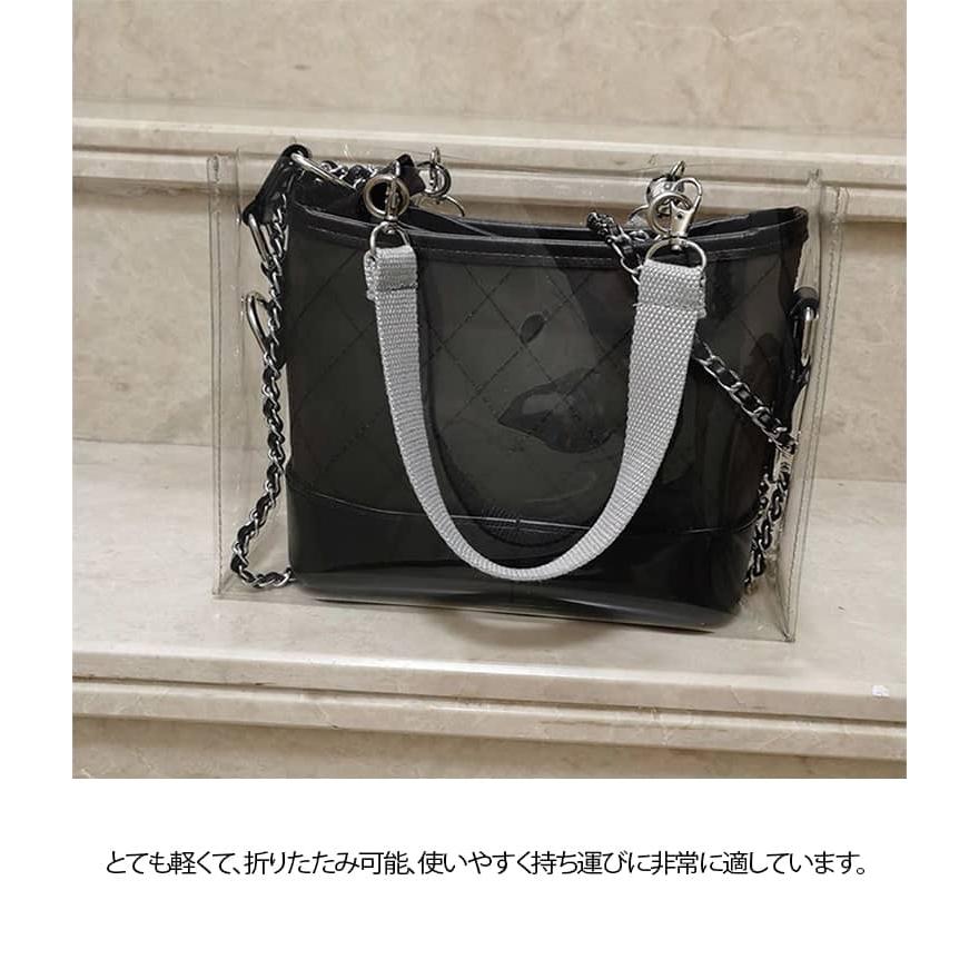 クリアバッグ 透明 ビニールバッグ 透明バッグ トートバッグ 防水