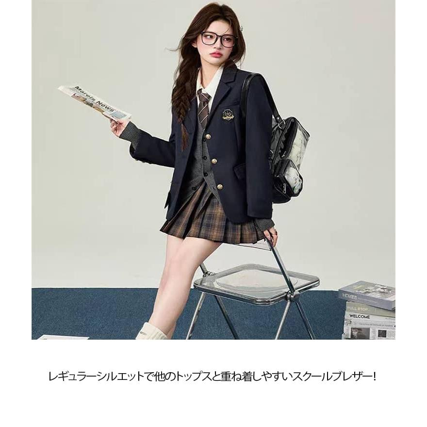 学生服 スクールブレザー 制服 ブレザー レディース ジャケット レギュラータイプ 高校 学生 中学 通学 学生服 女子 トップス アウター 上着 女子 制服 スクールウエア 入学スーツ 卒業式 コスプレ 衣装 コスチューム 文化祭 黒 紺 2ボタン ラシニコ
