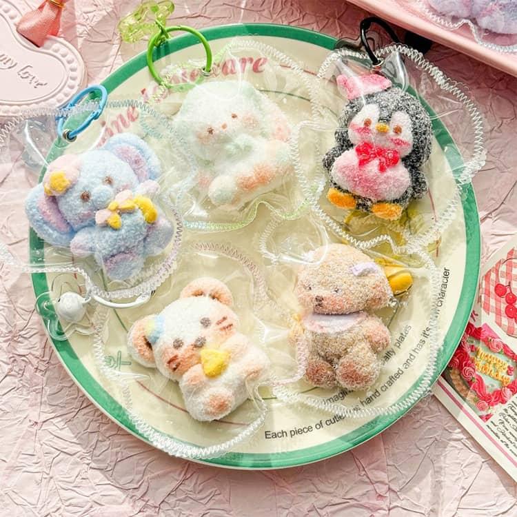 スクイーズ玩具 キーホルダー付 ゾウ ペンギン 動物 もちもち ぷにぷに