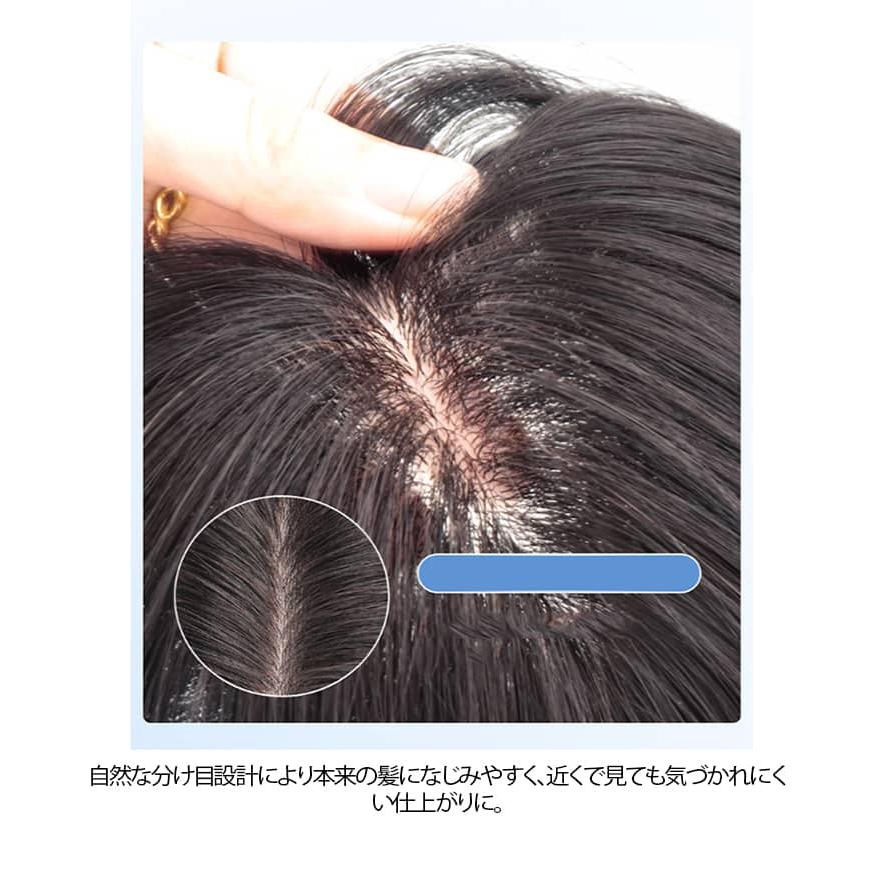 ピンなし ウィッグ 部分ウイッグ ピン無し トップヘアピース 頭頂部